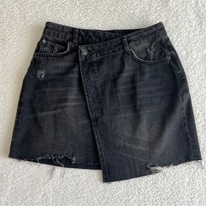 BDG urban Outfitters Asymmetrical Black Denim Wrap Skirt Size M